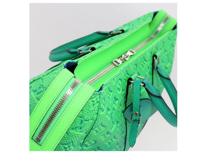 LOUIS VUITTON Borsa Tote Keepall Monogram Illusion Verde Neon M59688 Auth ai669SM - vista 6