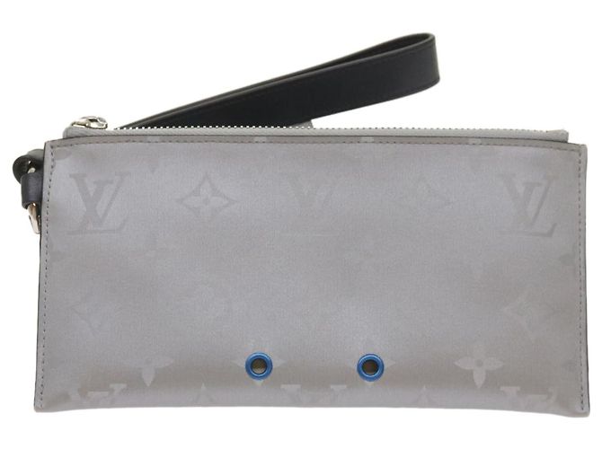 LOUIS VUITTON Pochette Satellite Alpha Monogramma Argento M44178 LV Auth 66459SAM - vista 13