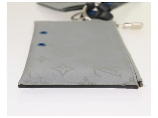 LOUIS VUITTON Pochette Satellite Alpha Monogramma Argento M44178 LV Auth 66459SAM - vista 3