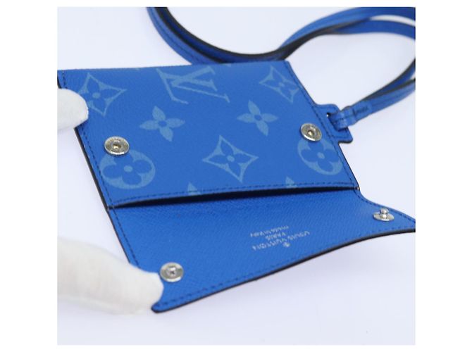 LOUIS VUITTON Monogram Pockets On Strap Card Case Blue M83154 LV Auth 77437SAM - view 10