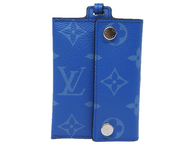 LOUIS VUITTON Monogram Pockets On Strap Card Case Blue M83154 LV Auth 77437SAM - view 13