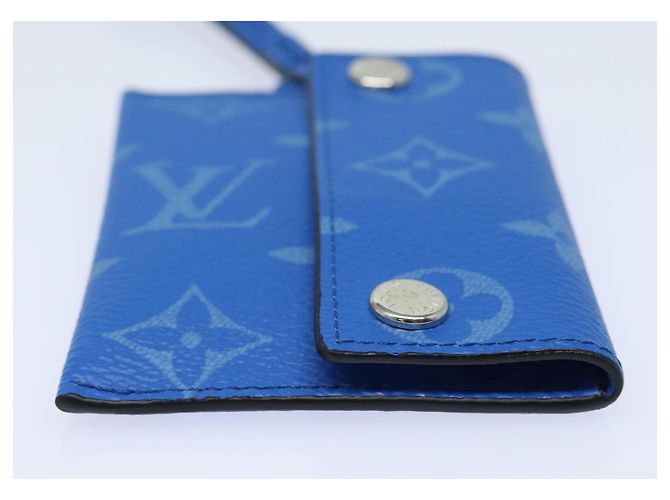 LOUIS VUITTON Monogram Pockets On Strap Card Case Blue M83154 LV Auth 77437SAM - view 5