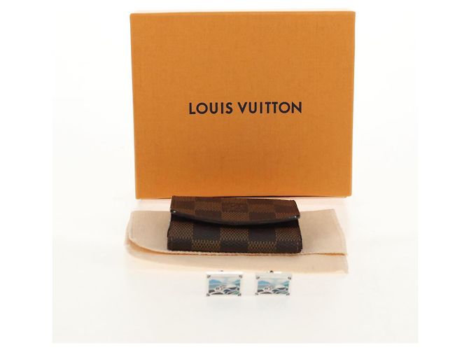 LOUIS VUITTON Gemelli Damier Classico Ag925 LV Auth 143055M Argento Damier ebene - vista 27