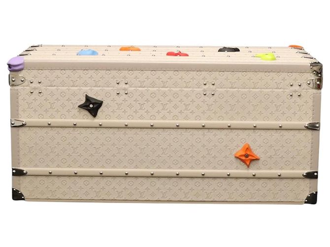 LOUIS VUITTON Taurillon Climbing Coolie Rosin 110Trunk Bianco M10074 Auth 115972SM - vista 2