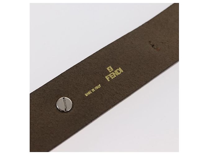 Bracciale in pelle beige FENDI Auth kk598 - vista 10