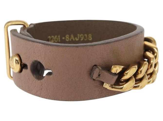 Bracciale in pelle beige FENDI Auth kk598 - vista 4
