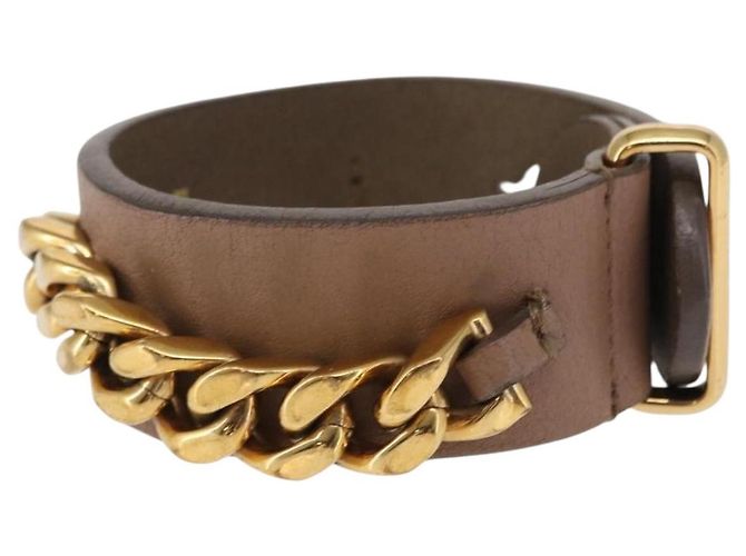 Bracciale in pelle beige FENDI Auth kk598 - vista 5