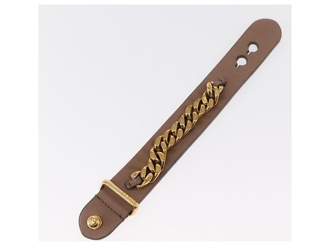 Bracciale in pelle beige FENDI Auth kk598 - vista 7