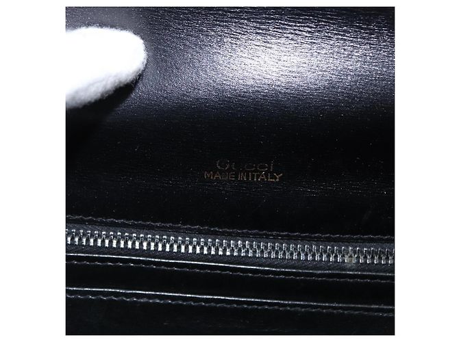 Borsa a Spalla in Pelle Nera e Oro Auth BA8195 di GUCCI Nero D'oro - vista 17