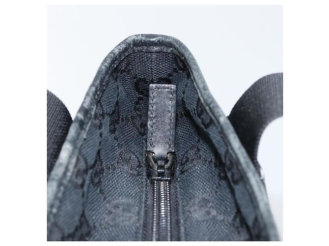Borsa a mano in tela GG Gucci Nera 019 0402 Auth 155192 Nero - vista 15