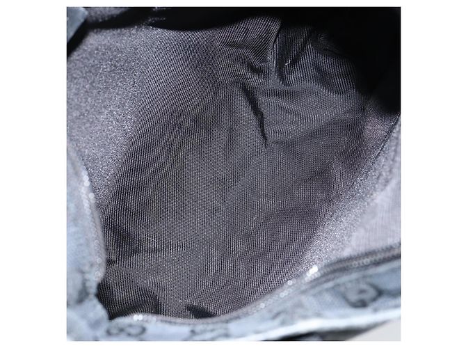 Borsa a mano in tela GG Gucci Nera 019 0402 Auth 155192 Nero - vista 17