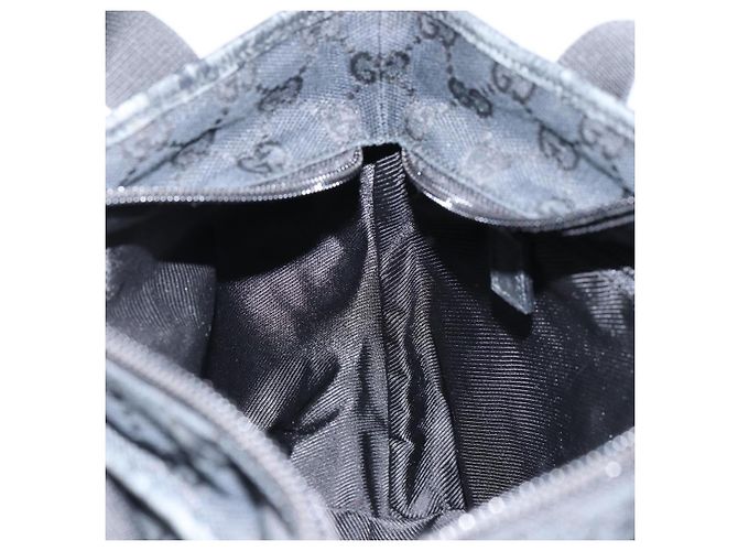 Borsa a mano in tela GG Gucci Nera 019 0402 Auth 155192 Nero - vista 19