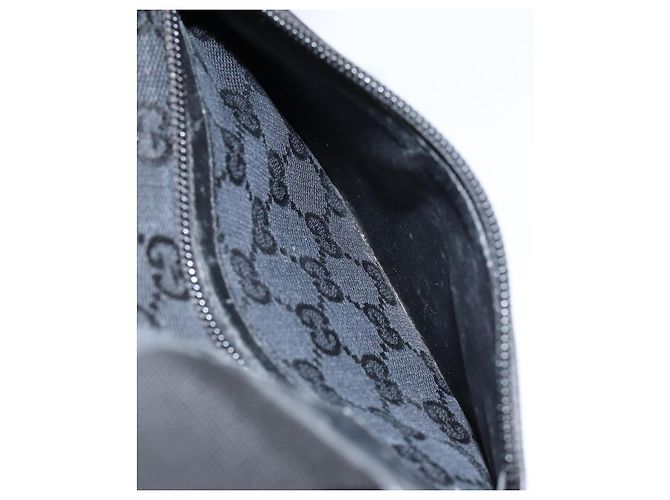 Borsa a mano in tela GG Gucci Nera 019 0402 Auth 155192 Nero - vista 23