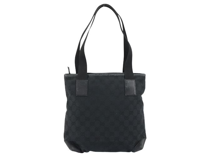 Borsa a mano in tela GG Gucci Nera 019 0402 Auth 155192 Nero - vista 3
