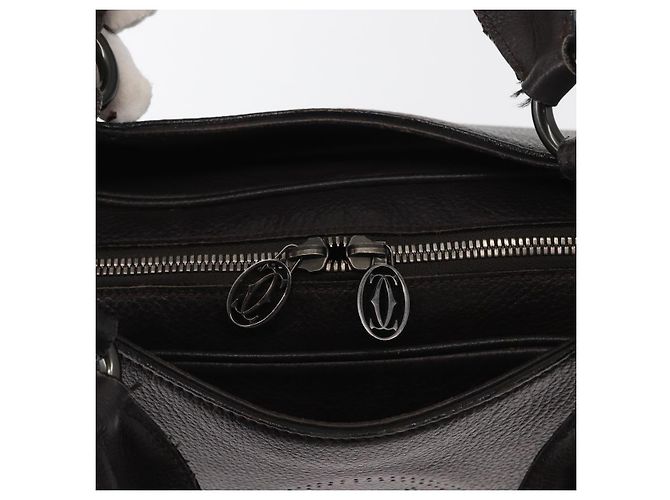 Cartier Borsa a mano in pelle nera Auth 151775 Nero - vista 16