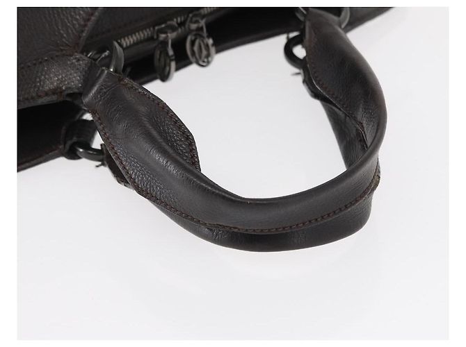 Cartier Borsa a mano in pelle nera Auth 151775 Nero - vista 7
