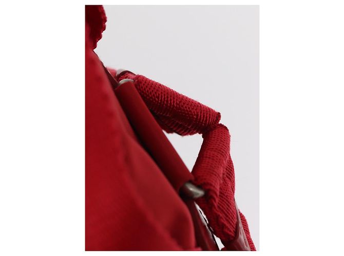 PRADA Backpack Nylon Red Silver Auth ar13819 Silvery - view 10