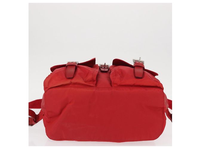 PRADA Backpack Nylon Red Silver Auth ar13819 Silvery - view 13