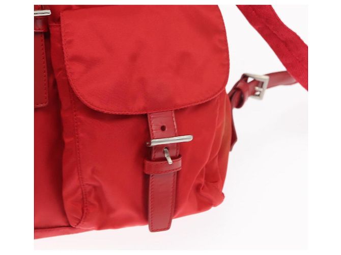 PRADA Backpack Nylon Red Silver Auth ar13819 Silvery - view 20