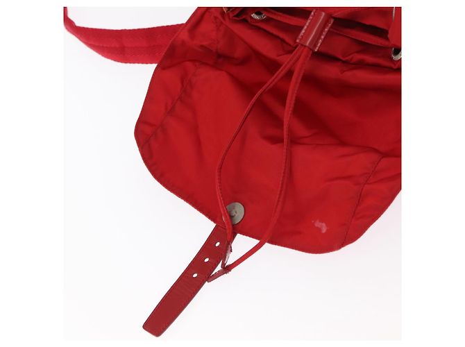PRADA Backpack Nylon Red Silver Auth ar13819 Silvery - view 21
