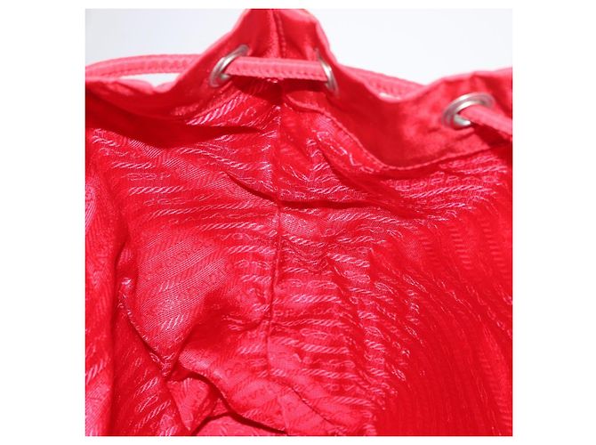 PRADA Backpack Nylon Red Silver Auth ar13819 Silvery - view 25