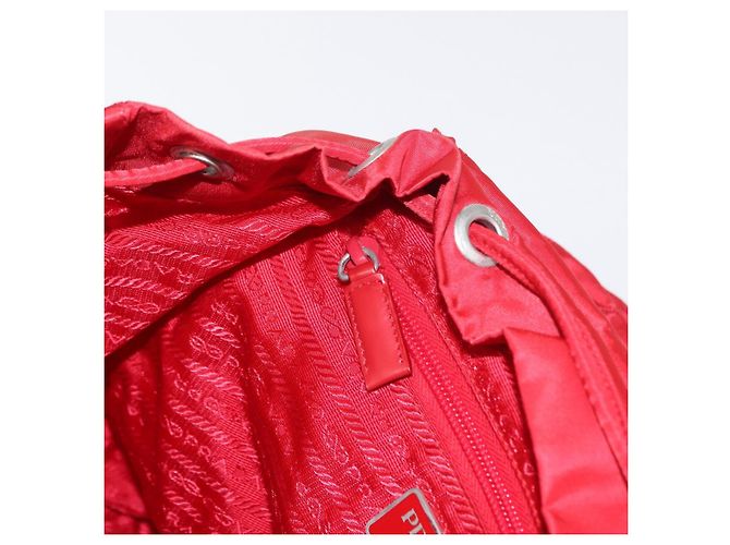 PRADA Backpack Nylon Red Silver Auth ar13819 Silvery - view 27