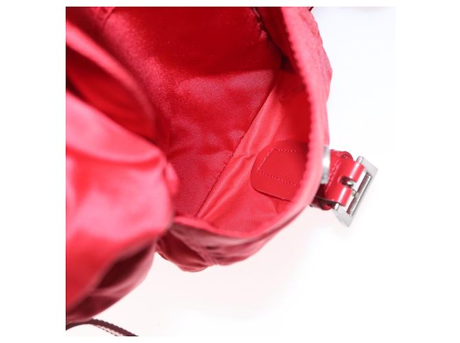PRADA Backpack Nylon Red Silver Auth ar13819 Silvery - view 29