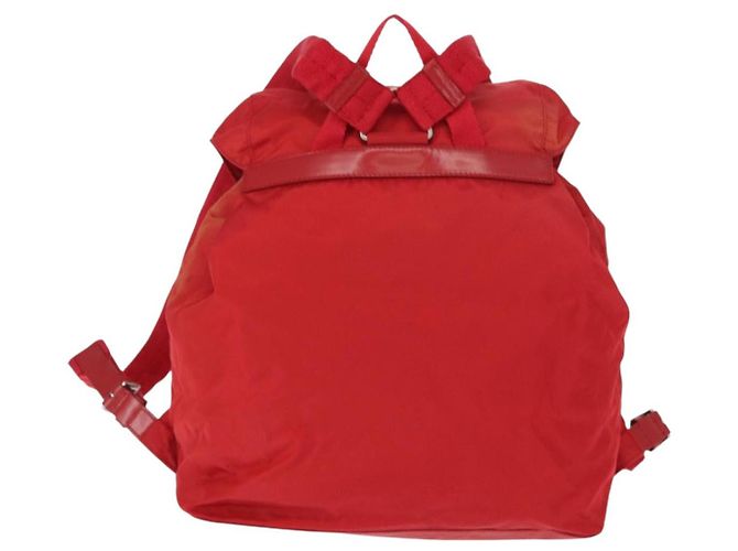 PRADA Backpack Nylon Red Silver Auth ar13819 Silvery - view 3