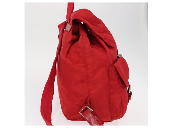 PRADA Backpack Nylon Red Silver Auth ar13819 Silvery - view 5
