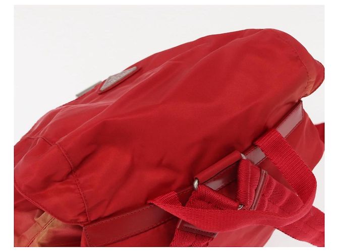PRADA Backpack Nylon Red Silver Auth ar13819 Silvery - view 6