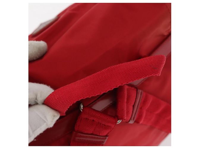 PRADA Backpack Nylon Red Silver Auth ar13819 Silvery - view 7