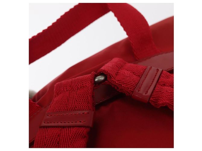 PRADA Backpack Nylon Red Silver Auth ar13819 Silvery - view 9