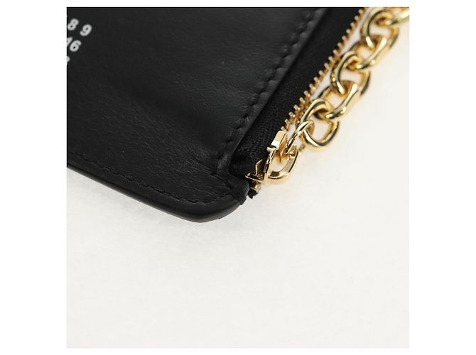 Autre Marque Maison Margiela Custodia Fragmento 4 Stitch Portafoglio Compatto in Pelle Nera Auth 154938M - vista 10