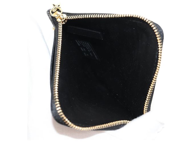 Autre Marque Maison Margiela Custodia Fragmento 4 Stitch Portafoglio Compatto in Pelle Nera Auth 154938M - vista 15