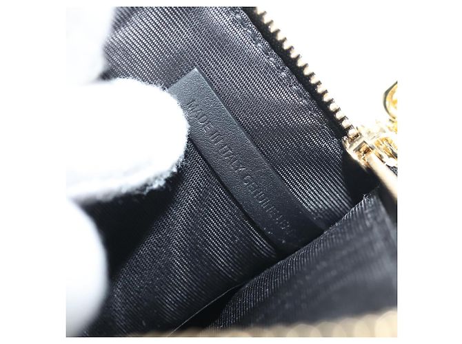 Autre Marque Maison Margiela Custodia Fragmento 4 Stitch Portafoglio Compatto in Pelle Nera Auth 154938M - vista 17