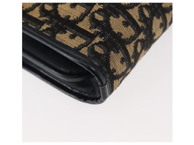 Borsa a Spalla in Tela Trotter Christian Dior Blu Navy Oro Auth 146109 D'oro - vista 12