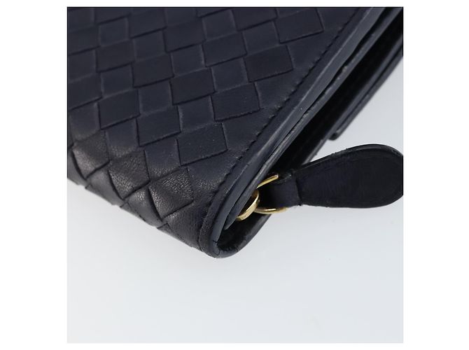 Autre Marque Cartera Larga de Cuero Intrecciato Navy Auth ki6102 Azul marino - vista 10