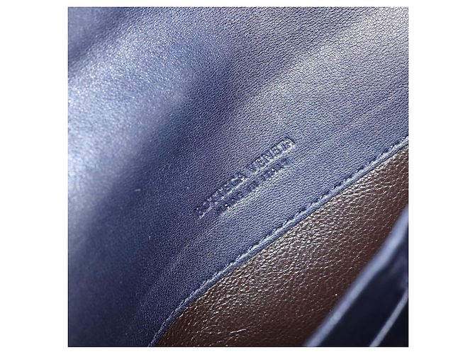 Autre Marque Cartera Larga de Cuero Intrecciato Navy Auth ki6102 Azul marino - vista 14