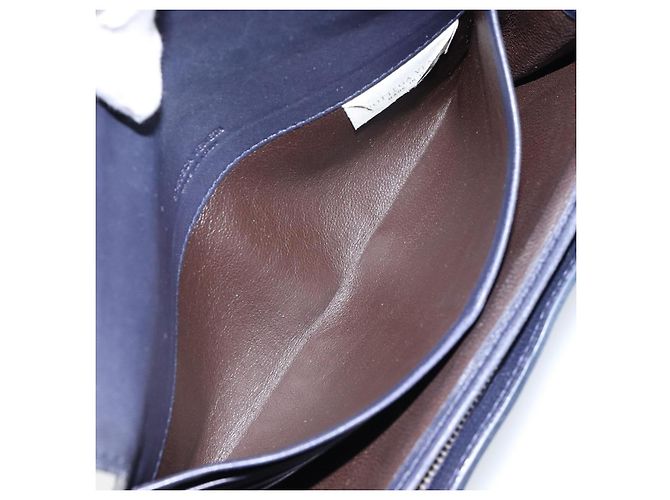 Autre Marque Cartera Larga de Cuero Intrecciato Navy Auth ki6102 Azul marino - vista 15