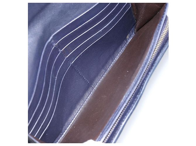 Autre Marque Cartera Larga de Cuero Intrecciato Navy Auth ki6102 Azul marino - vista 16