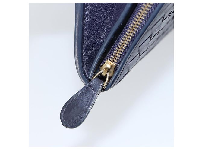 Autre Marque Cartera Larga de Cuero Intrecciato Navy Auth ki6102 Azul marino - vista 17