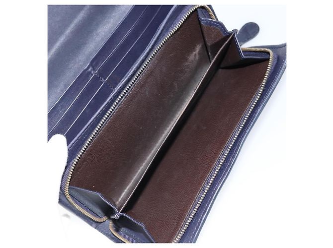 Autre Marque Cartera Larga de Cuero Intrecciato Navy Auth ki6102 Azul marino - vista 18