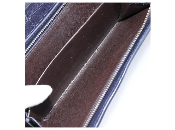 Autre Marque Cartera Larga de Cuero Intrecciato Navy Auth ki6102 Azul marino - vista 19