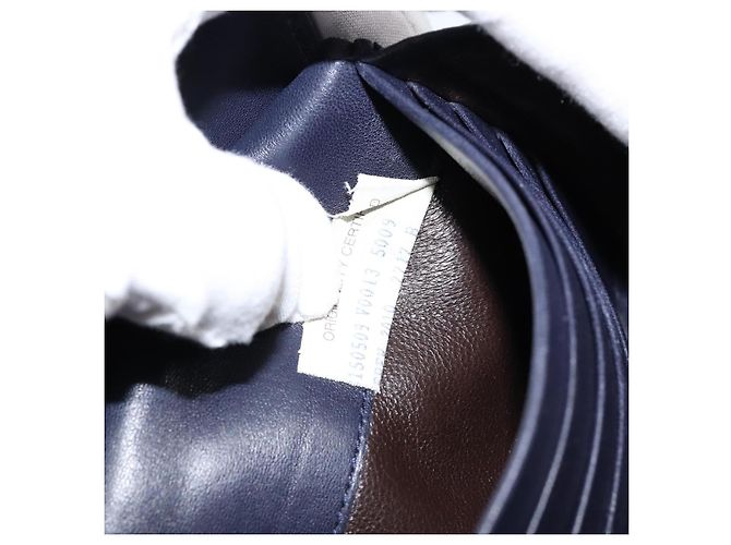 Autre Marque Cartera Larga de Cuero Intrecciato Navy Auth ki6102 Azul marino - vista 20