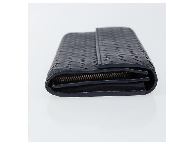 Autre Marque Cartera Larga de Cuero Intrecciato Navy Auth ki6102 Azul marino - vista 4
