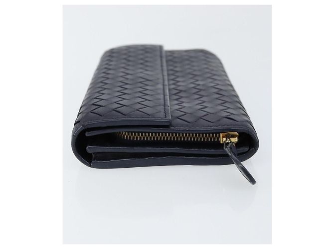 Autre Marque Cartera Larga de Cuero Intrecciato Navy Auth ki6102 Azul marino - vista 5