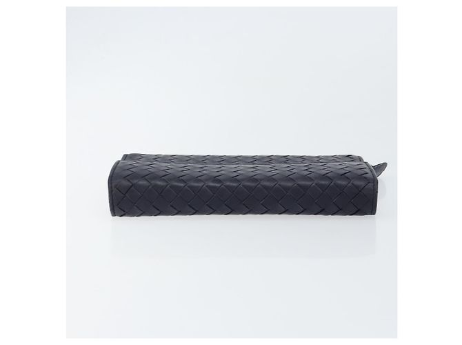 Autre Marque Cartera Larga de Cuero Intrecciato Navy Auth ki6102 Azul marino - vista 6