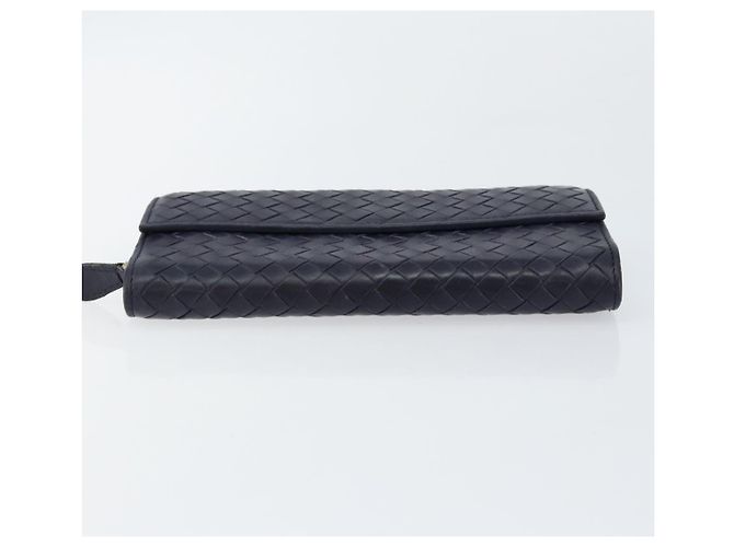 Autre Marque Cartera Larga de Cuero Intrecciato Navy Auth ki6102 Azul marino - vista 7