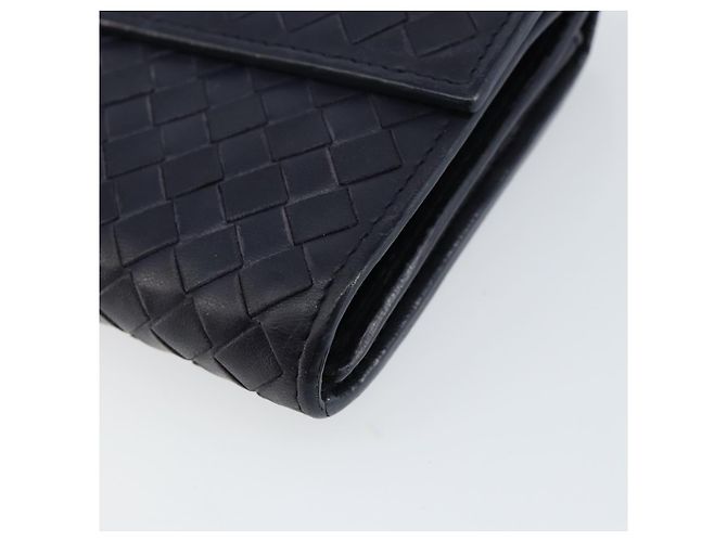Autre Marque Cartera Larga de Cuero Intrecciato Navy Auth ki6102 Azul marino - vista 8
