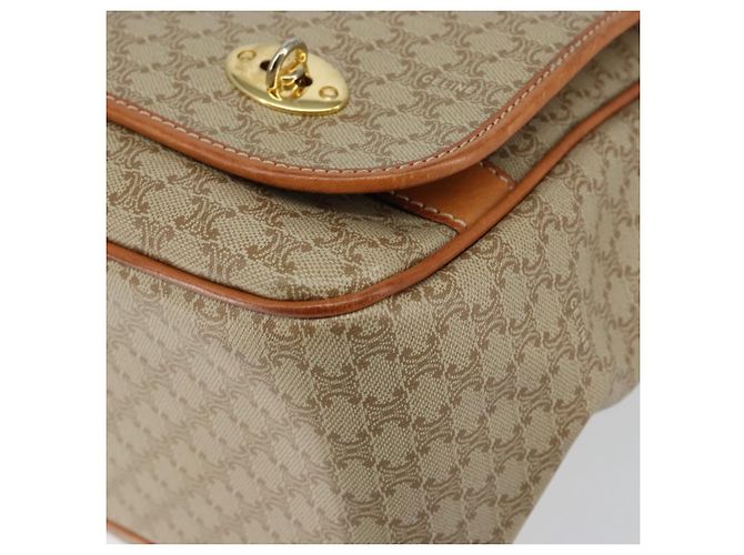 Céline Borsa a Spalla in Tela Macadam CELINE PVC Beige Oro Auth 144918 D'oro - vista 10